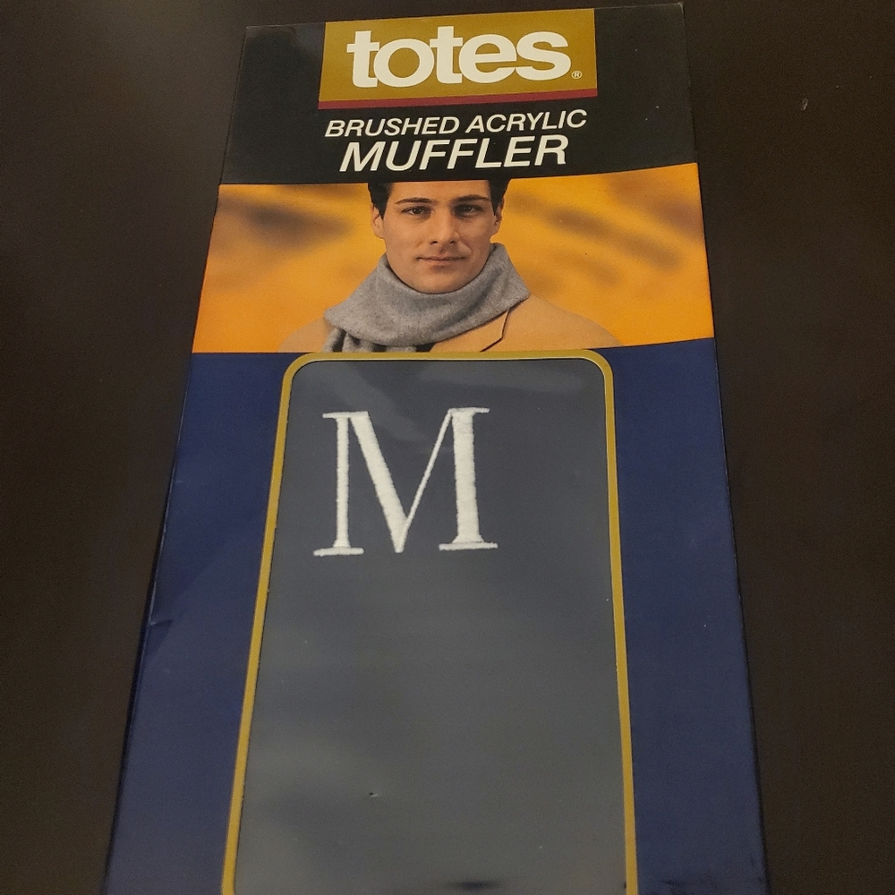 Men's totes Brushed Acrylic Muffler. Monogram "M".